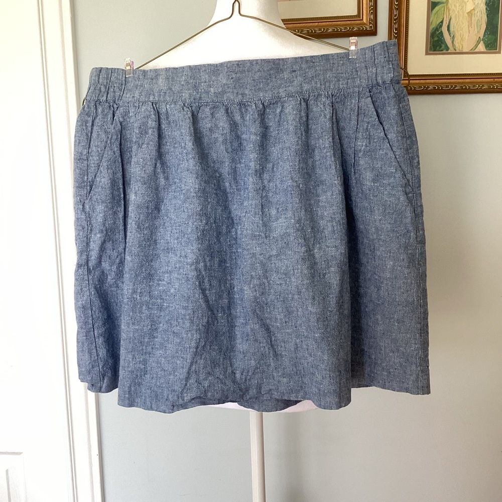 Loft Chambray Pull On Skirt